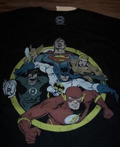 Vintage Style Justice League Superman Aquaman Batman Dc Comics T-Shirt Medium - £15.56 GBP