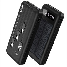 Lcd 10000Mah Usb And Type-C Port Phone Charger Solar Power Bank With 4 Lines - £27.25 GBP