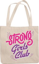 Strong Girls Club. Girly Reusable Tote Bag For Your Dear Bestie, Sassy Daughter  - £17.22 GBP