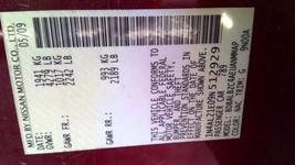 ALTIMA    2009 Fuse Box Cabin 1037195771Cabin Fusebox Only, No Wiring , ... - $46.96