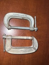Vintage Lot of 2 - Pony #232, 2” &amp; Adjustable #1420  C Clamp, Made In USA - £11.79 GBP