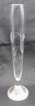 Duchin Sterling And Etched Glass Bud Vase Weighted 9.75 Inches Tall Pretty - £14.21 GBP