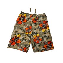 Maui and sons Boys Size Large 14 16 Orange Yellow Swim Trunks Shorts Hibicus bei - £14.28 GBP