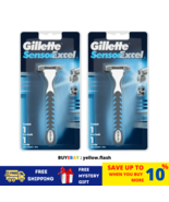 2X Gillette Sensor Rasoio Excel 1 Impugnatura + 1 Cartuccia Lame Doppia... - $507.40 MXN