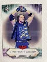 2021 Topps WWE Base Card #35 AJ Styles Calls Out Undertaker - Raw - £0.78 GBP