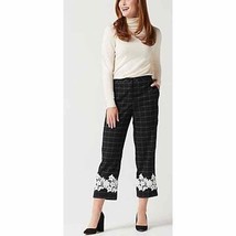Linea by Louis Dell&#39;Olio Regular Windowpane Crop Lace Pants Plus 22 New ... - $17.99