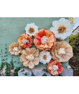 Large Paper Flowers, Fall Colors, Boho Decorations, Wedding Bridal Shower, Flowe - $56.00