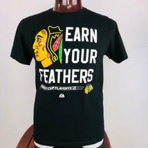 Chicago Blackhawks Hockey Earn Your Feathers L Unisex T Shirt Cup Playoffs - $19.79