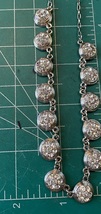 Vintage Crown Trifari Silvertone Rhinestones Necklace &amp; Crown Charm Original - £51.13 GBP