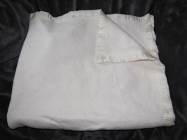 Vtg Beacon Baby Blanket White Pink Stitched X Design Satin Nylon Trim Band - $39.59