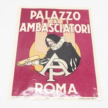 Ambasciatori Palace Hotel, Roma, Italia Vintage Etichetta - £28.34 GBP