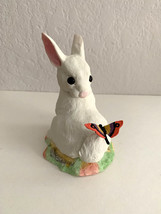 Vintage 1979 Limited Edition Handcasted Signed Bunny &amp; Butterfly Figurine - £8.31 GBP