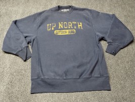 Vintage Champion Sweatshirt Men Medium Blue Pullover 90s Y2K Up North Ou... - $27.77