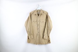 Vintage 40s Rockabilly Mens Medium Distressed Sanforized Cotton Button Shirt USA - £63.26 GBP