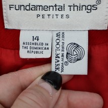 Fundamental Things Blazer Womens 14 Red Wool Long Sleeve Collared Jacket - $25.72