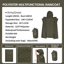 MOBI GARDEN Raincoat Waterproof Rainproof Lightweight Portable Unisex Camping Hi - £98.97 GBP