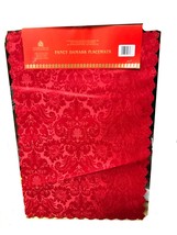 Fancy Damask  Doilies / Placemats Available in Red and Green - 2 pcs 12&quot; x 11&quot; - £3.56 GBP