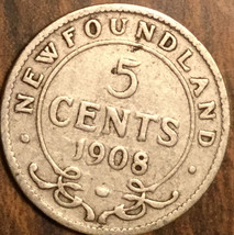1908 Newfoundland Silver 5 Cents Coin - £5.65 GBP