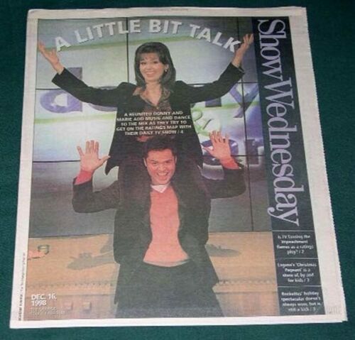 DONNY MARIE OSMOND SHOW NEWSPAPER SUPPLEMENT VINTAGE 1998 - $24.99