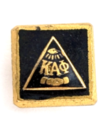 VTG Kappa Alpha Phi Fraternity Sorority Black Gold Tone Enamel Pin Screw... - $19.99