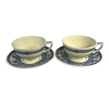 1950s Blue Wedgwood Cornell University Set Of 2 Cup Teacup  + Saucer Com... - $93.49