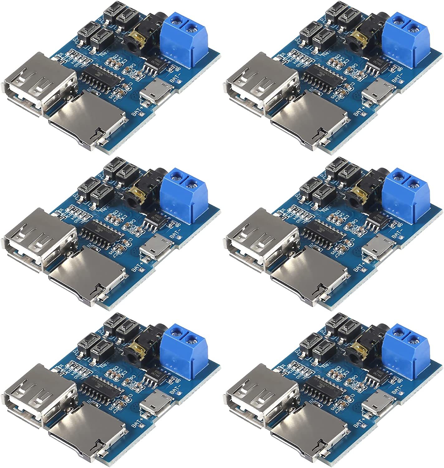 Almocn 6Pcs Tf Card U Disk Play Mp3 Decoder Player Module With Audio Amp... - $23.94