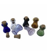 Mini Glass Color Flask Bottles Model Cute Bottles With Cork Little Flat ... - £10.93 GBP