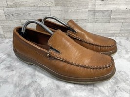 Allen Edmonds Loafers Men 10.5 D Westport Shoes Brown Leather Moc Toe Slip On - $54.27