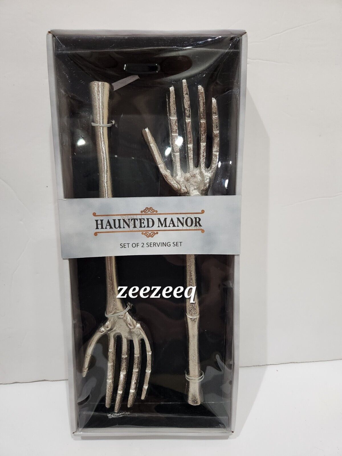 Halloween Creepy Skeleton Hands Aluminium Silver Serving Set - $39.59
