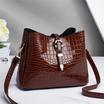 Women&#39;s Bag -Style Bright Leather Stone Pattern Shoulder Crossbody Bucket  Handb - £29.48 GBP