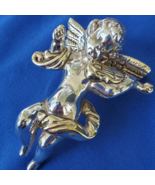 Art nouveau inspired Angel ornate wings large Pendant Brooch STERLING SI... - $327.75