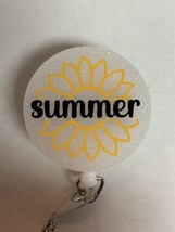 badge reels retractable id holders Summer Sunflowers - £7.82 GBP