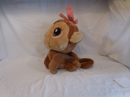 LPS Littlest Pet Shop Monkey Girl Stuffed Animal Plush 15&quot; Large Hasbro Pink Bow - £14.87 GBP