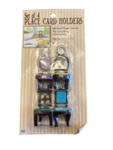 Chairs Place Card Holders Set of Four in Package Dated 2002 2.5 Inches Tall - $12.97