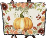 Watercolor Pumpkin Blanket By Grace Popp - Thanksgiving Fall Gift Tapest... - $77.93