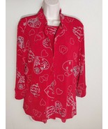 Mark Singer Softwear 2 Piece Tank Cardigan Red Bandana Print Size M - $14.99