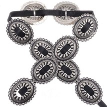 Navajo Hand Stamped Traditional First Phase Style Antiqued Silver CONCHO BELT - £315.75 GBP