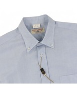 New Luciano Barbera Button Down Shirt Mens Large Blue Linen Cotton Italy... - $133.45