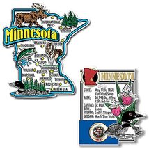 Minnesota Jumbo Map &amp; State Montage Magnet Set by Classic Magnets, 2-Pie... - £10.92 GBP