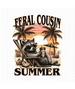 Feral Cousin Summer PNG, Funny Raccoon Beach PNG, Wild Cousin Vacation V... - $2.50