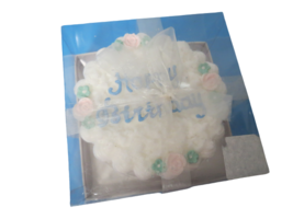 Happy Birthday Cake Candle In Shape Of Cake In Gift Package 5&quot; Diameter New - £11.69 GBP