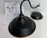 Goosenek Shade Wall Sconce, Black w/ Brass Trim Ring Light Fixture - 1-Bulb - $25.95