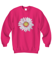 Flower Sweatshirt Daisy Hand Drawn, Wildflower Heliconia-SS  - £20.40 GBP