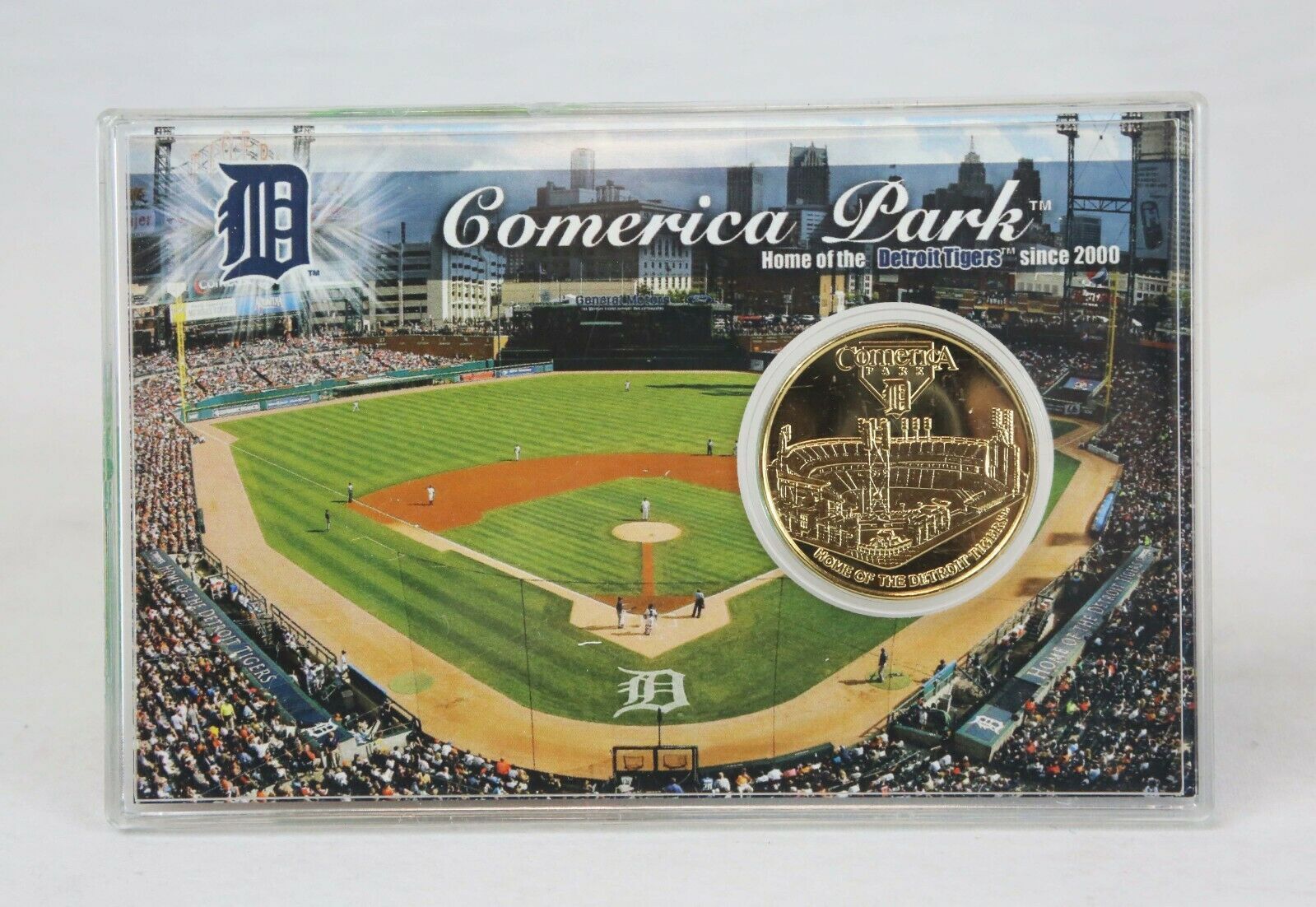 Detroit Tigers Comerica Park Highland Mint MLB 24K Gold Overlay Coin - $24.74