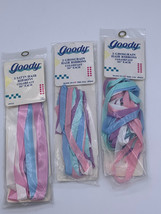 Vintage 80s Goody Grosgrain &amp; Satin Hair 15 Ribbons Ties 36&quot; ea 3pks #9554/55 - £11.77 GBP