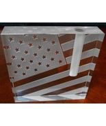 2002  4th of July AMERICAN FLAG Stars and Stripes BUD VASE Stephen Schla... - $98.99