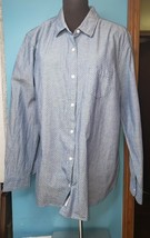 Weatherproof Vintage Womens Sz XL Blue Chambray Button Down Shirt Polka ... - $16.78