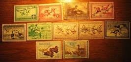 US Department of Agriculture Migratory Bird Hunting Stamp&#39;s lot of 11 1935-1961 - £39.01 GBP