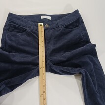 LOFT Corduroy Pants Women's Sz 26 (29×29) Blue Curvy Skinny Leg Pockets Stretch image 5