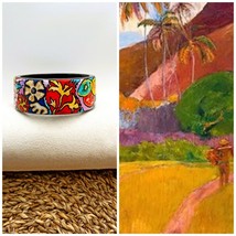 Painted Wooden bangle bracelet inspired by Paul Gauguin Art. Tahiti Famous art - £47.47 GBP